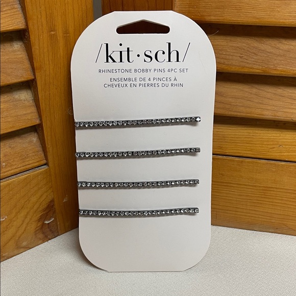 Kitsch Silver Rhinestone Bobby Pin Set (4pc) - Picture 1 of 10